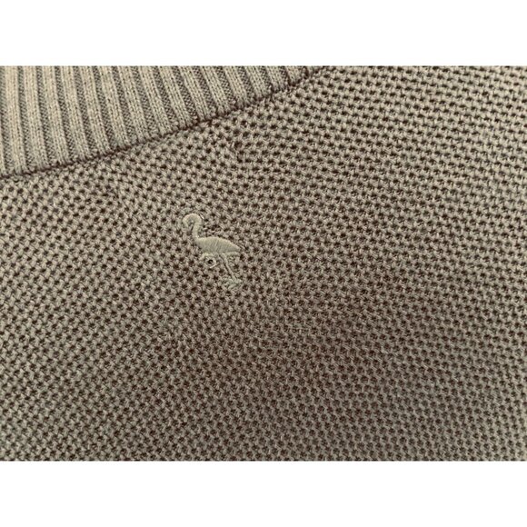 Tailorbyrd Cotton Textured Waffle Quarter-Zip Pullover Beige Coffee Size Med - Picture 9 of 10